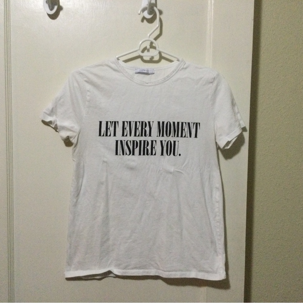 White Graphic T-Shirt with Inspirational Quote